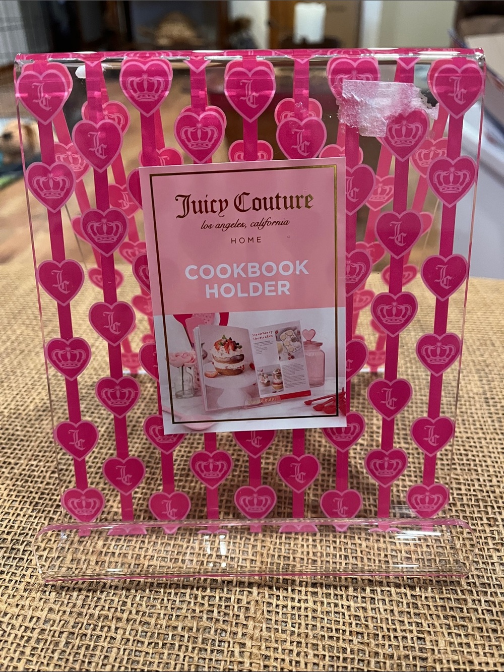 Juicy Couture Hot Pink Heart Pattern Cookbook Stand